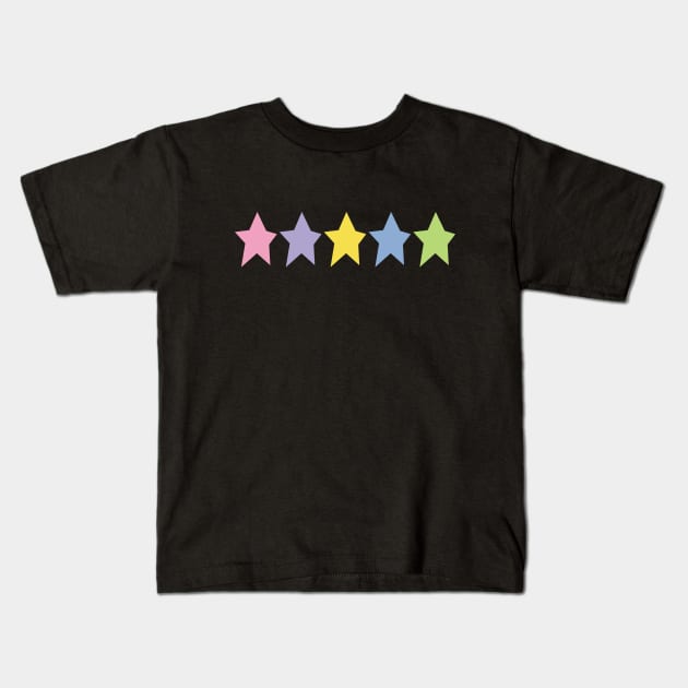 Five Multi Color Stars Minimal Graphic Art Kids T-Shirt by ellenhenryart